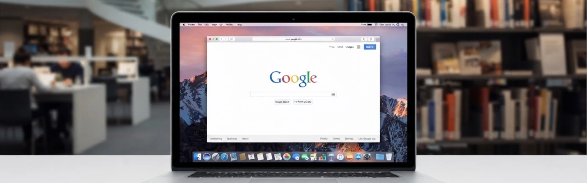 Odyssey blog banner image showing a macbook desktop screen with Google search engine opened.