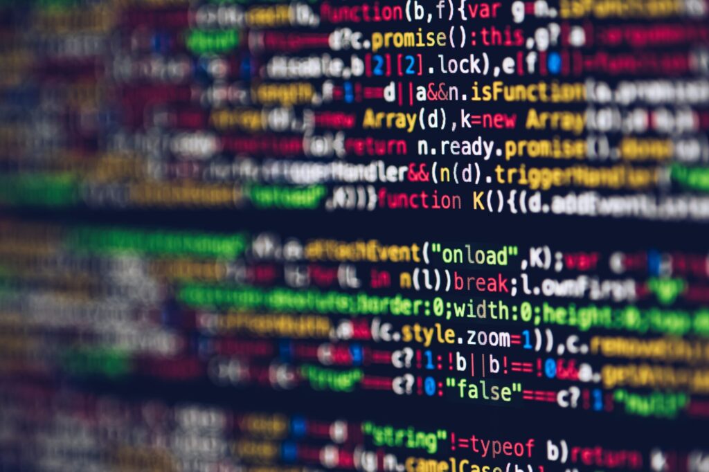 An image of code on a screen